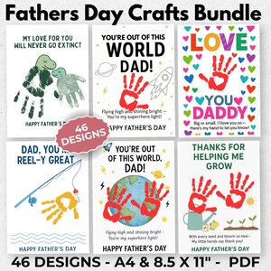 Erstes Vatertagsgeschenk von Baby oder Kleinkind, Handabdruck-Kunst-Bundle, Kinder DIY druckbare Vatertags-Handwerks- und Kartenaktivität, bestes Vatergeschenk
