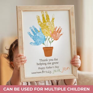 Afdrukbaar bedankje dat je me hebt geholpen te groeien Vaderdagkaart van kinderen, papacadeau van zoon, dochter, cadeau stiefvader, bonus vader afdrukbaar