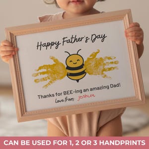 Handprint Template for Dad, Fathers Day Printable Craft from Baby Toddler, Daddy Handprint Art for Kids, DIY Keepsake Gift