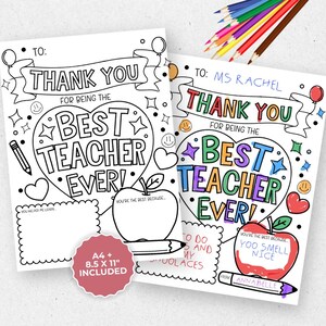 Leraar waardering afdrukbare leraar waardering week cadeau bedankt leraar geschenken kleurplaten schoolkinderen direct digitale download
