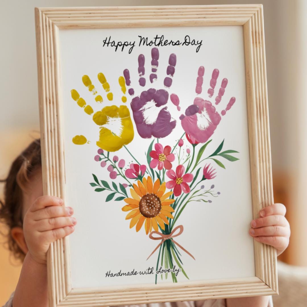 Mother's Day Handprint Art. Printable Birthday Handprint Gift From Kids ...