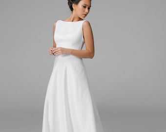 white short dress for civil wedding