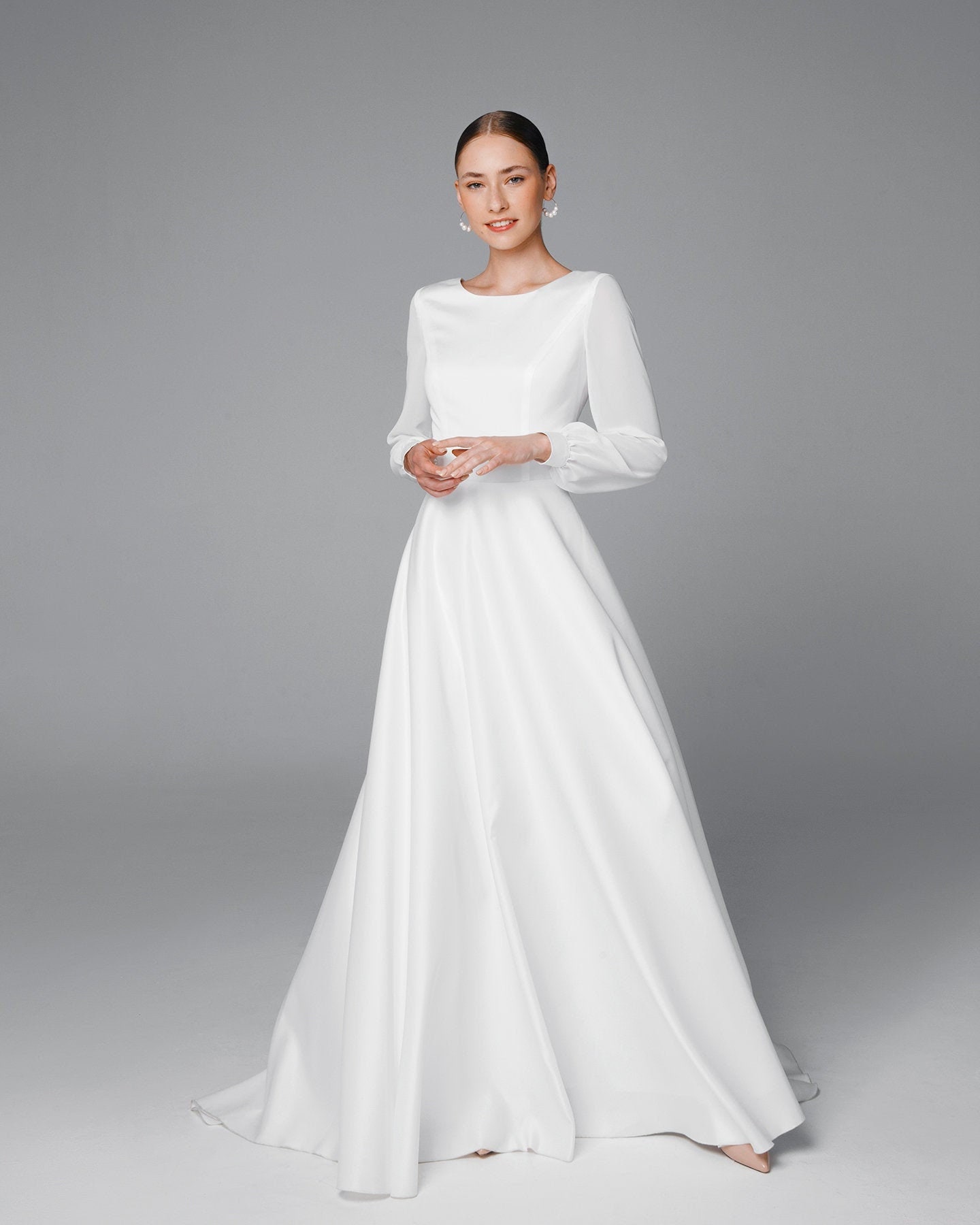 satin and chiffon dress