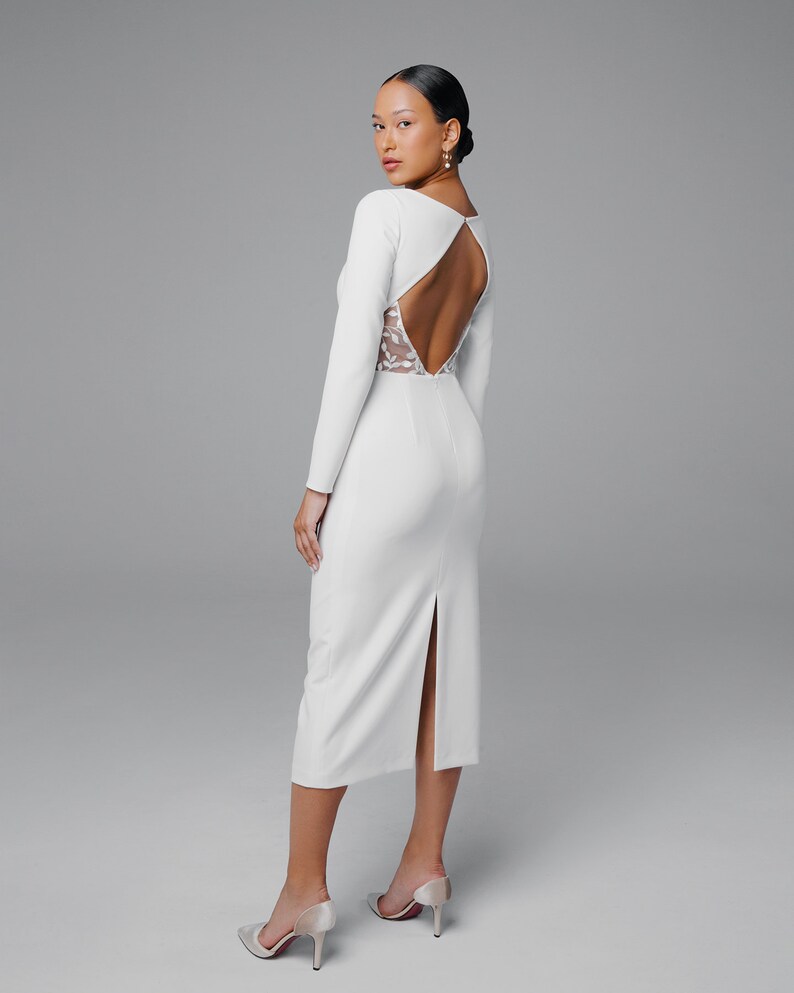 long sleeve wedding dress casual