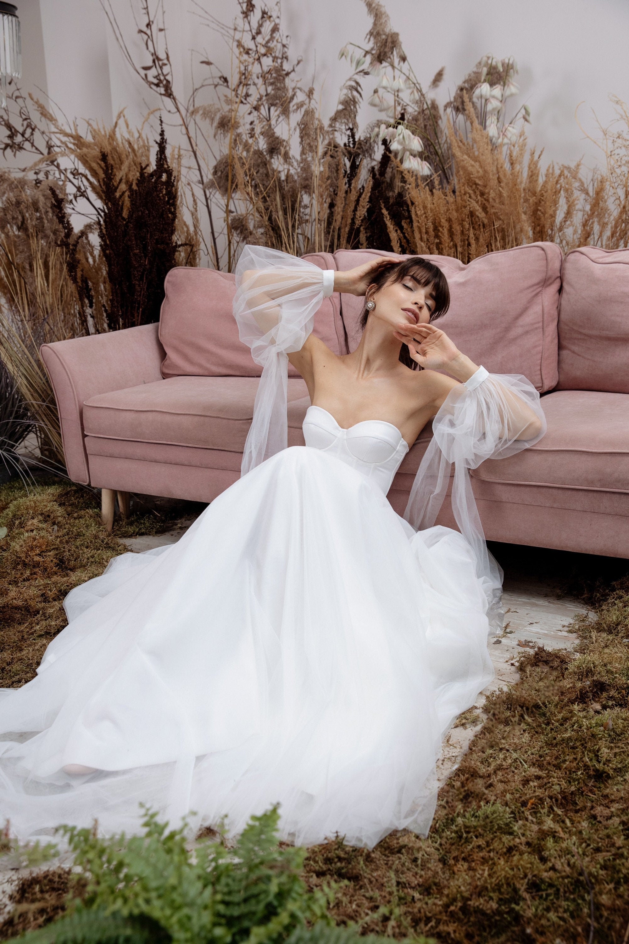 Korsett Einfache Hochzeitskleid Satin Brautkleid Sexy Etsy