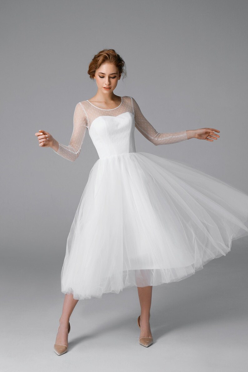 etsy tea length wedding dress