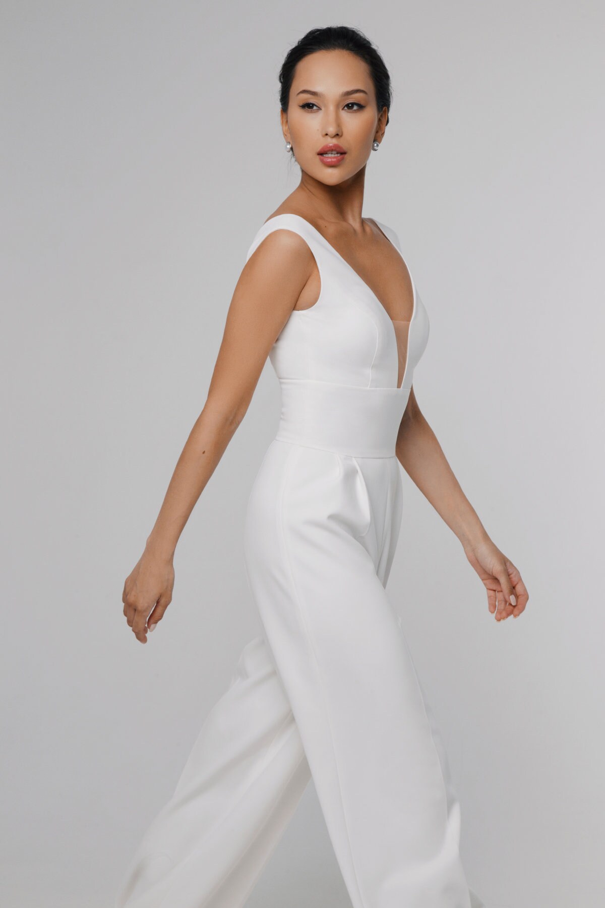 HochzeitsJumpsuit Braut Jumpsuit schlichter Etsy