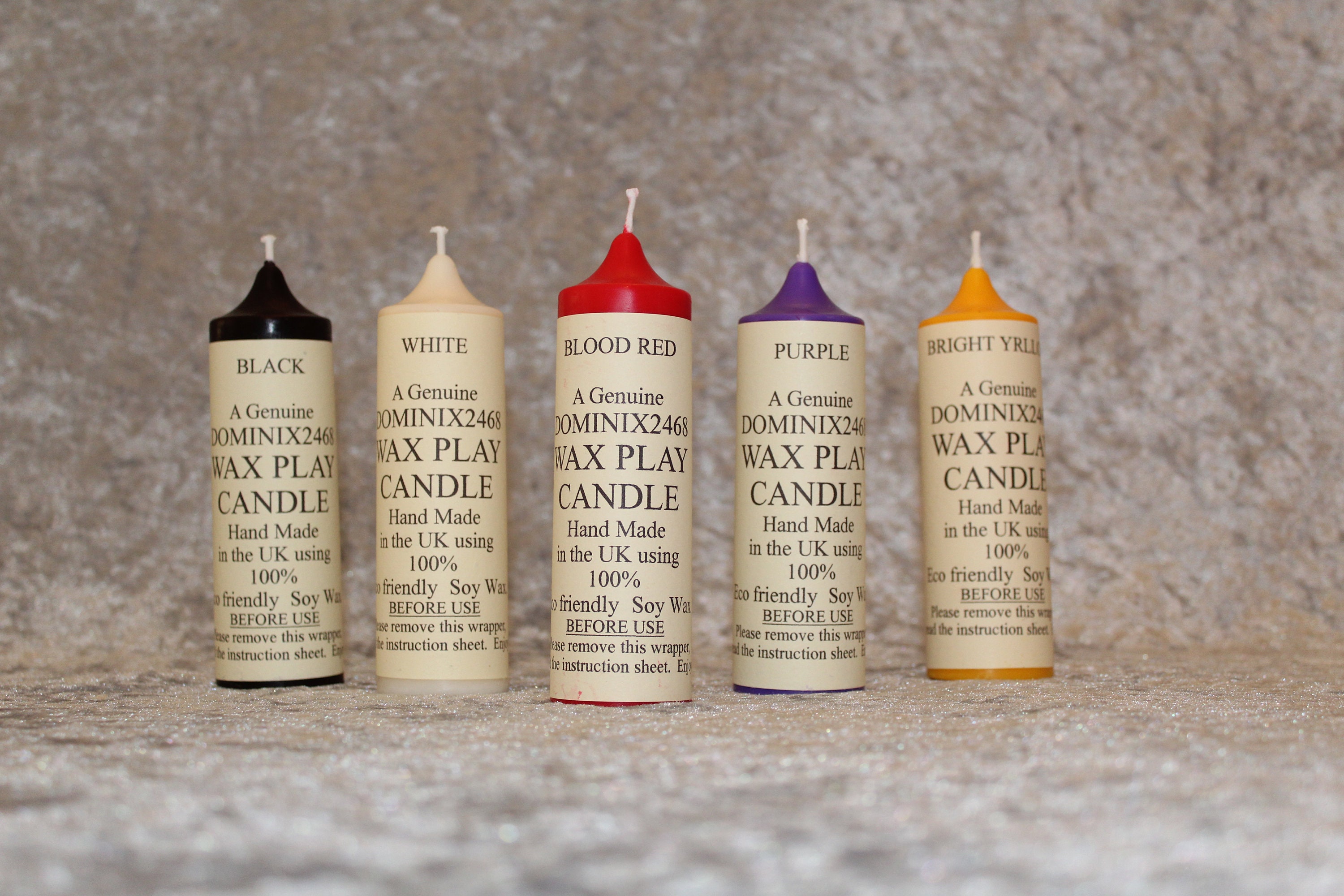 WAX PLAY CANDLES Classic Collection 5 Colour Set, 100 Soy Wax, Bondage