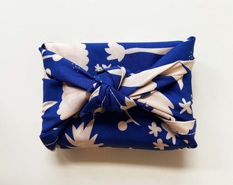 Tissu d'emballage cadeau durable - Furoshiki 35X35 cm bleu