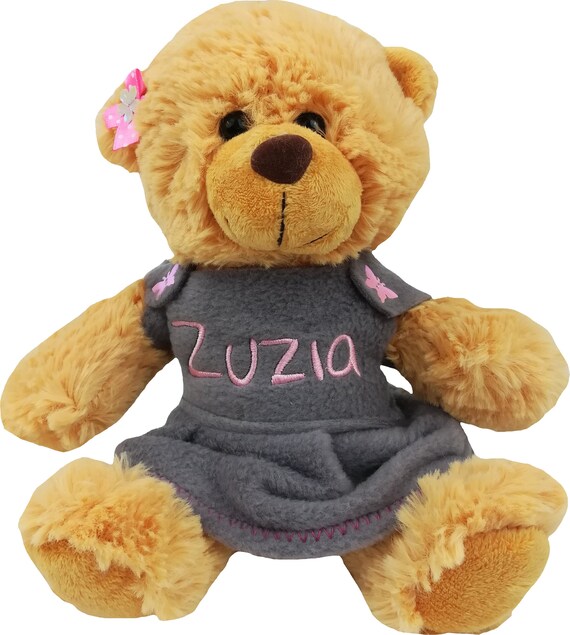 teddy bear with embroidered name