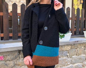 Manteau de laine, manteau Maxi, manteau de laine femme, manteau long de laine, manteau de cru, manteau chaud, manteau d'hiver, manteau de laine, manteau occasionnel, manteau élégant