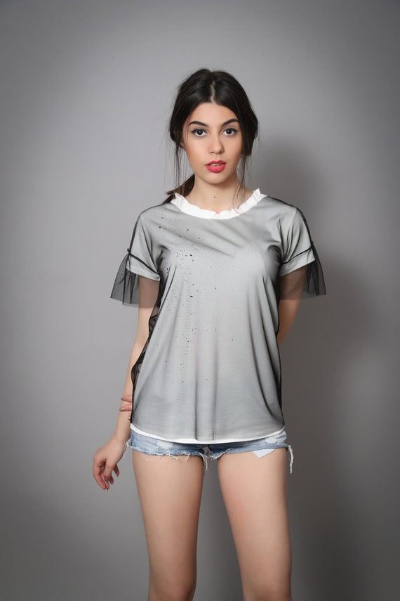 plus sheer top