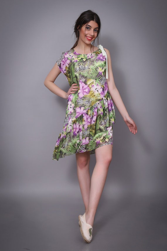 Boho Dress Floral Womens Dress Chiffon Dress Summer Dress Etsy