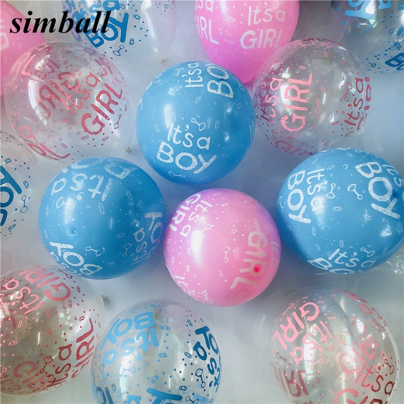 50pclot 12inch baby shower balloons its a boy it/'s a girl printed balloons baby shower Birthday party decorations ballon supply