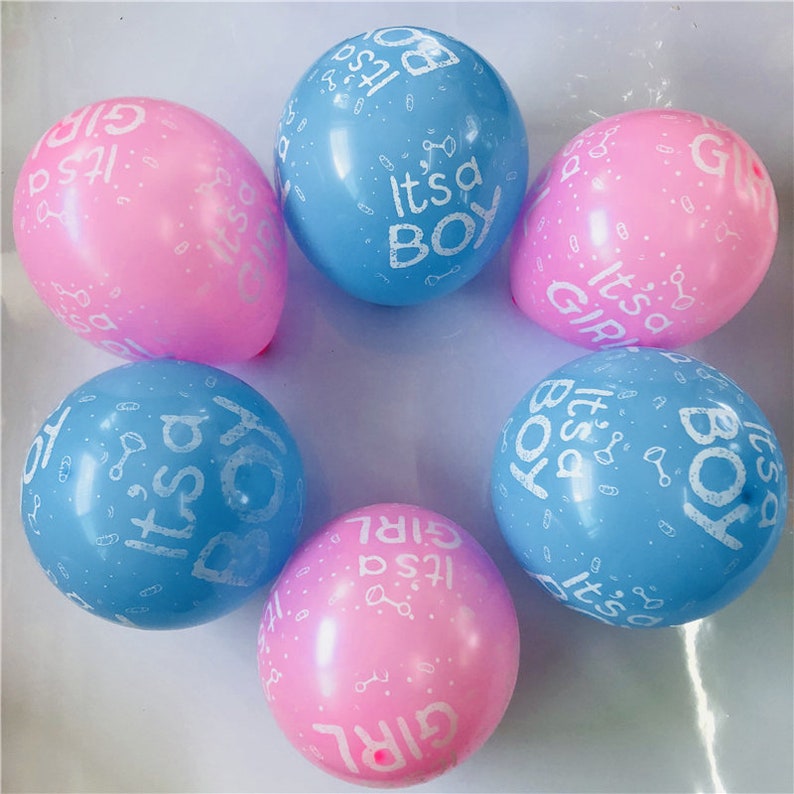 50pclot 12inch baby shower balloons its a boy it/'s a girl printed balloons baby shower Birthday party decorations ballon supply