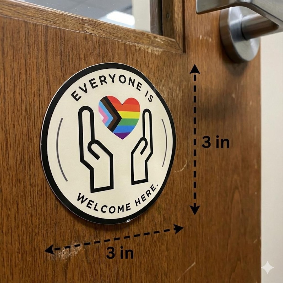 Inclusive Pride Window Cling, Diversity Welcome Sign (3x3 Inch) - Etsy