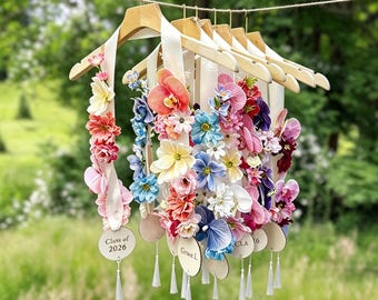 Estola floral personalizada para graduación, banda tipo lei, recuerdo de la promoción de 2026, accesorio para fotos, estola tipo lei personalizada, estola floral personalizada para graduación