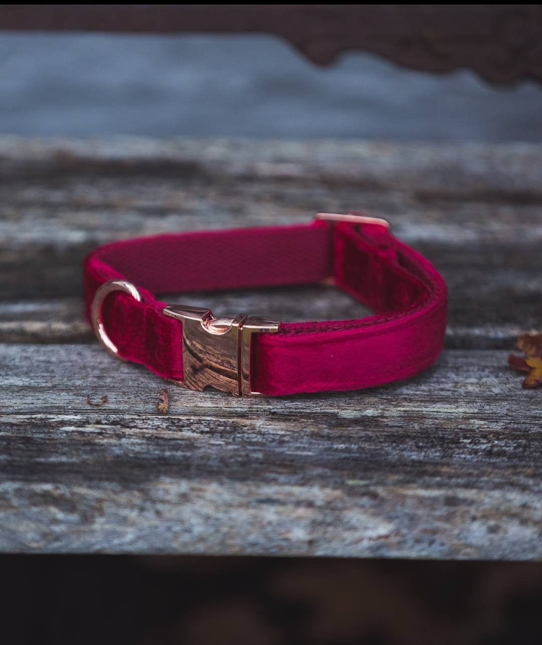 Lux Ruby Red Velvet Dog Collar Luxury Red with Rose Gold Etsy