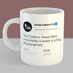 Aangepaste Twitter Mug - Elke Tweet die je wilt - Tweet Funny Mug - Funny Celebrity Quote - U geeft de URL & Wij bieden een Twittersphere mok