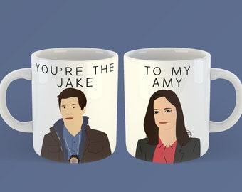 Brooklyn 99 - "Jake to my Amy" ou "Amy to my Jake" - Caneca Jake Peralta e Amy Santiago - Presente B99