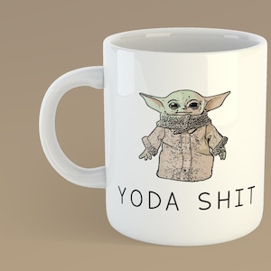 Bebé YODA taza de mierda - oficina Humour - nuevo regalo de trabajo - lugar de trabajo presente - Co Worker secreto Santa - divertido colega dejando regalo imagen 1