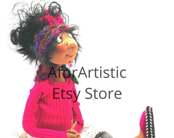 E-パターン - ポピー、布人形アーティスト、ジル・マース作