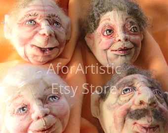 E-Class - Needle Sculpting and Colouring aCharacter Head by Sharon Mitchell, Cloth Doll Artist