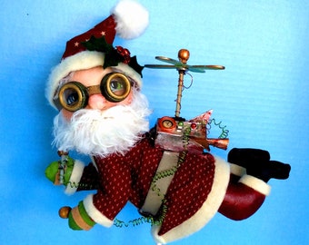 E-Pattern - Jet Pack Santa – Steampunk Santa Doll By Susan Barmore