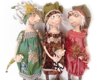 E-Pattern - Tulip Girls by Jill Maas, Cloth Doll Artist