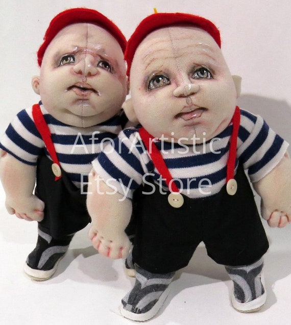 Epattern Tweedledee and Tweedledum by Sharon Mitchell Etsy