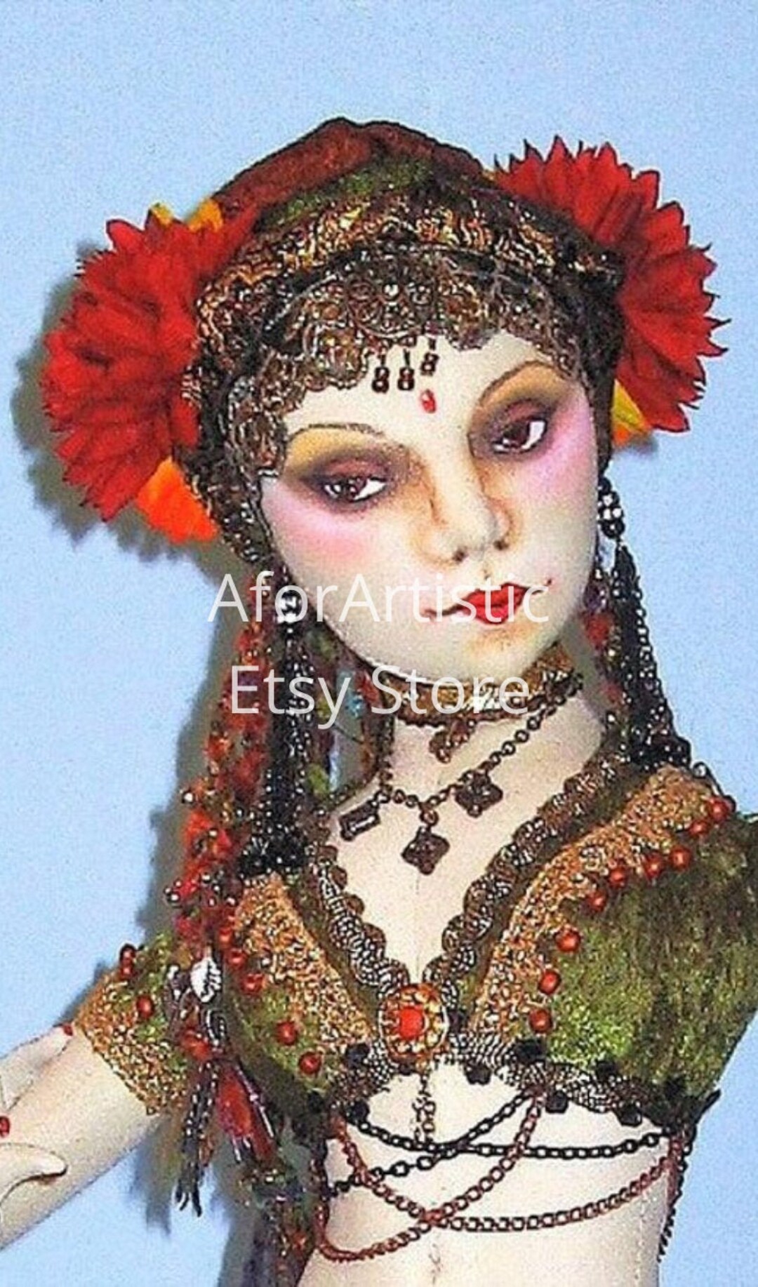 Epattern Belly Dancer Costume Only by Arley Berryhill, Cloth Doll