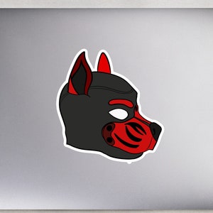 Große rote Pup Profil Sticker