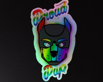 Proud pup Holographic stickers