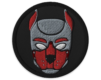 Red Pup Embroidered patches