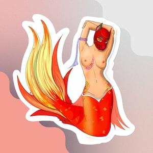 Mer-Pup stickers Red