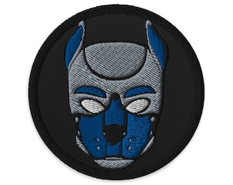 Blue Pup Embroidered patches
