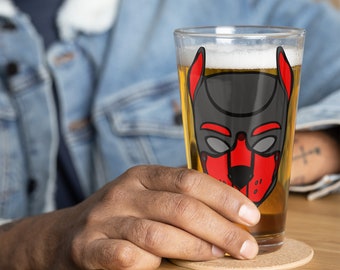 Red Pup pint glass
