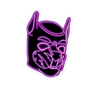 Purple Neon Pup stickers