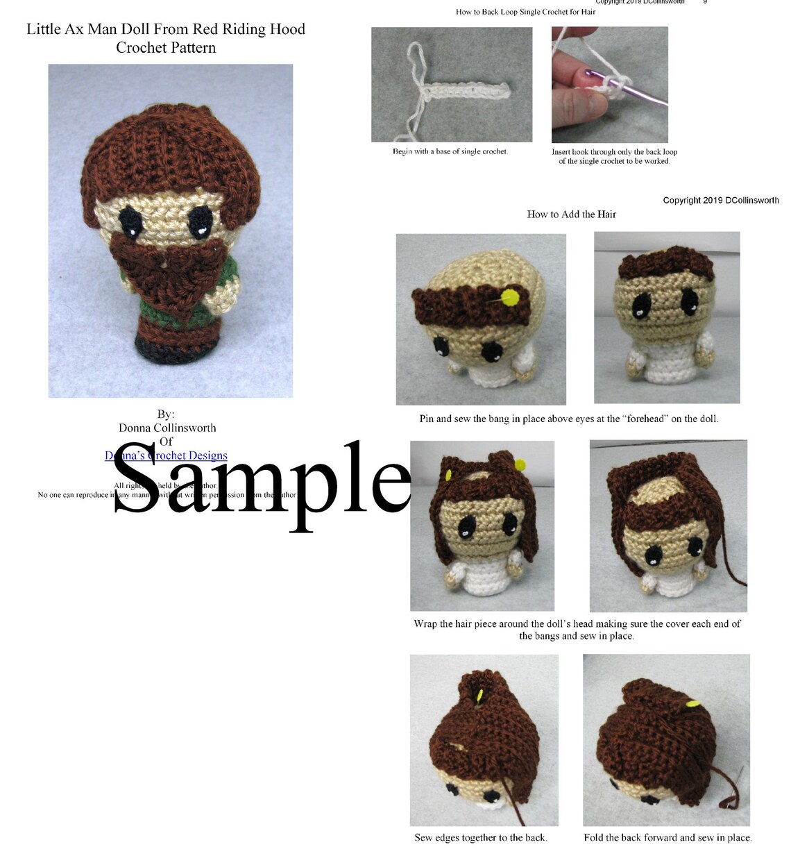 Mini Ax Man from Little Red Riding Hood Crochet Pattern with | Etsy