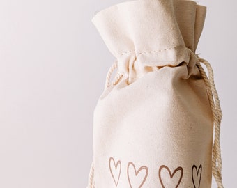 Dainy Hearts Wine Bag | Wine Bag | Custom Wine Bag | Personalized Wine Bag | Hearts | Love | Engagement Gift | Wedding Gift