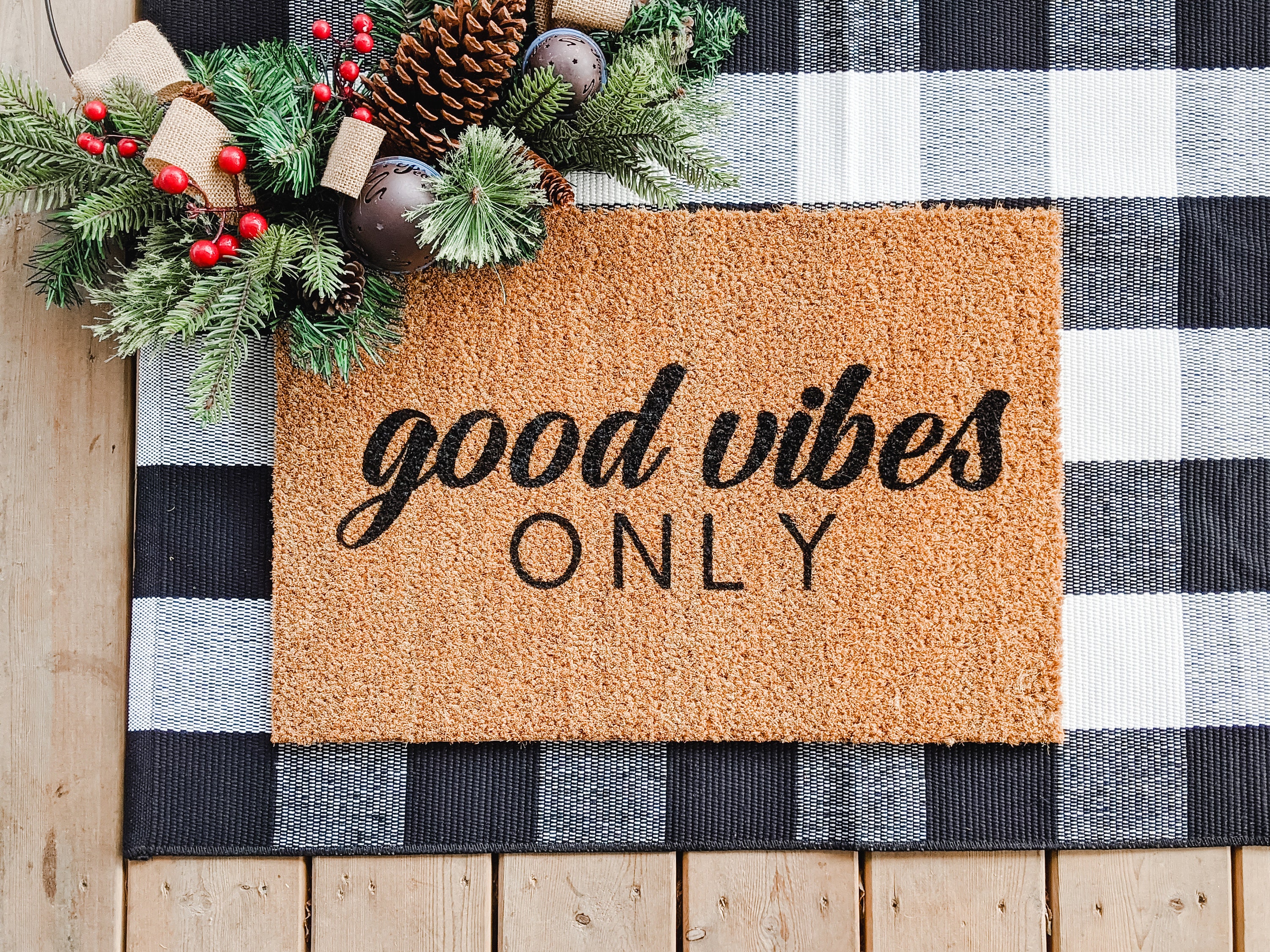 Good Vibes Doormat | Mat | Custom Doormat | Personalized Mat | Gift | Custom Gift | Housewarming | New Home | Doormat