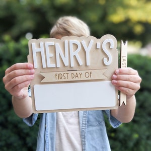 Panneau d'école du premier jour du dernier jour | Panneau de retour à l'école pour enfants | Panneau d'école| Accessoire photo | Accessoire scolaire | École | Panneau photo pour enfants | École primaire