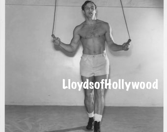 Marlon Brando Handsome  Hollywood Hunk In Trunks Skipping Rope  Beefcake  Photograph  1950