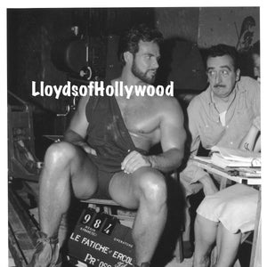 Steve Reeves Handsome Actor Muscular Bodybuilder on Set Hercules Unique Candid  Photograph  1959