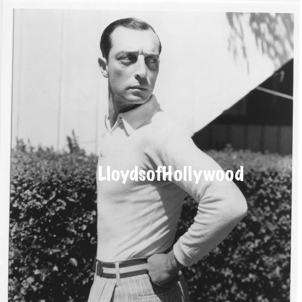 Buster Keaton Handsome Silent Film Star With Puppy In Pocket Candid  Photograph 1920's