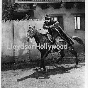 Guy Williams Zorro On His Black Stallion  Tornado  Photograph 1958