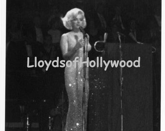 Marilyn Monroe See Thru 4.8 Million Dress on Stage Singing Happy Birthday Mr President  JFK Birthday Gala   Photograph 1962