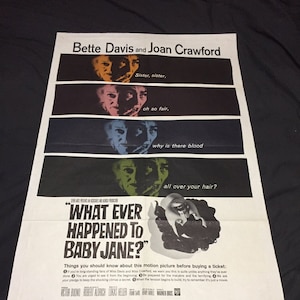 Bette Davis Joan Crawford What Ever Happened To Baby Jane? Saul Bass Artwork Original Vintage USA Movie Poster 1962