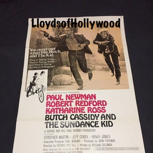 Paul Newman Robert Redford Butch Cassidy And The Sundance Kid Original Vintage  USA Movie Poster 1969