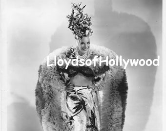 Carmen Miranda Brazilian Bombshell Singer Actress Hollywood Star Bejeweled  Camp Photograph 1949
